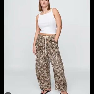 GAP Leopard Print Wide Leg Pants